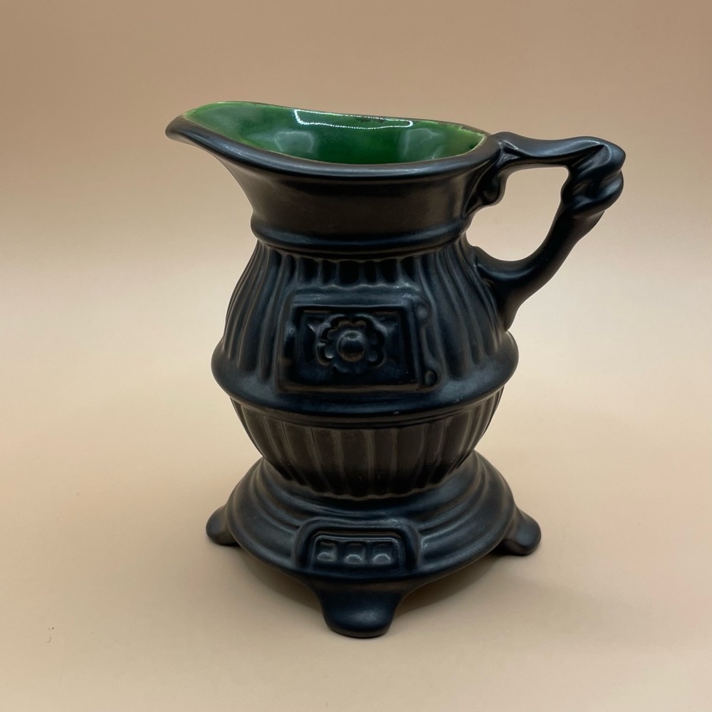 Vintage Ceramic‎ Pot-belly Stove Pitcher Creamer 1977 Glazed Studio Pottery